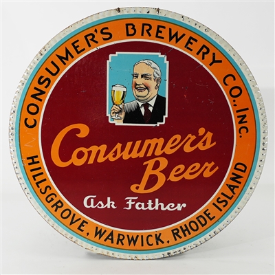 Consumers Brewery Co Ask Father Tin Sign