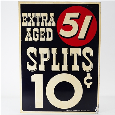 Fifty One Extra Aged Splits 10 Cents Tin Sign RARE