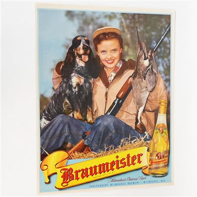 Independent Braumeister Woman Gun Dog Hunting Lithograph MINTY