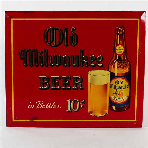 Old Milwaukee Beer Bottles 10 Cents Debossed TOC Sign