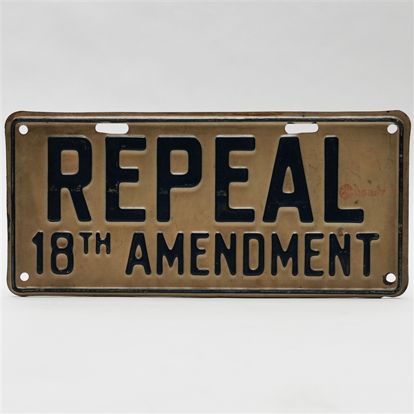 Repeal 18th Amendment License Plate