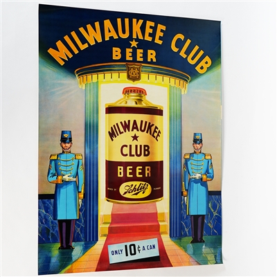 Schlitz Milwaukee Club Beer 10 Cents Can Lithograph MINTY