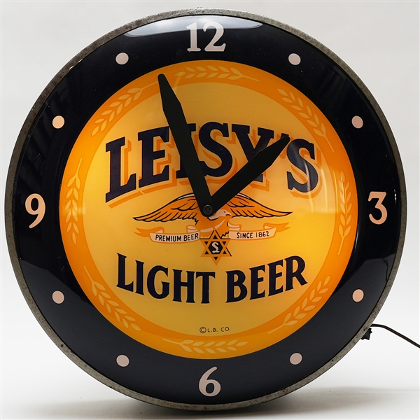 Leisys Light Beer Premium Since 1862 Clock Illuminated Sign