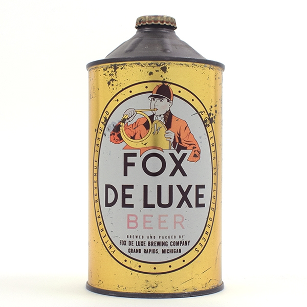 Fox De Luxe Beer Quart Cone Top GRAND RAPIDS 209-16