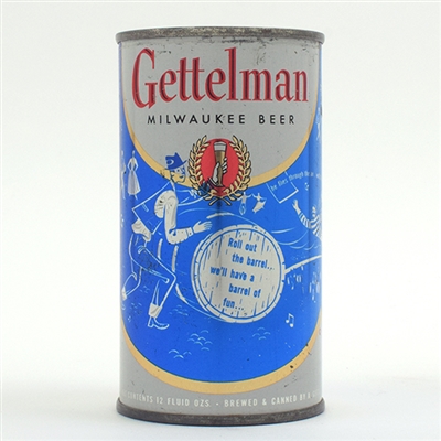 Gettelman Beer Set Can Roll Out Barrel Blue 69-19