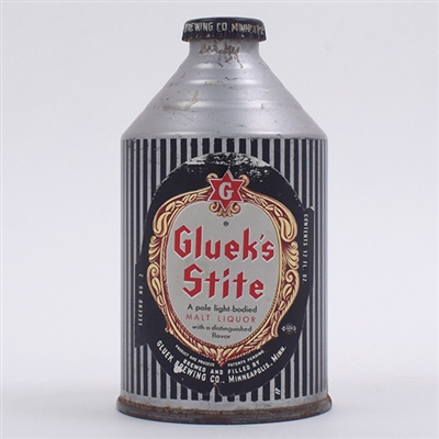 Glueks Stite Malt Liquor Paper Label Crowntainer Cone Top 194-28