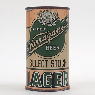 Narragansett Select Stock Lager Beer Flat Top 101-24