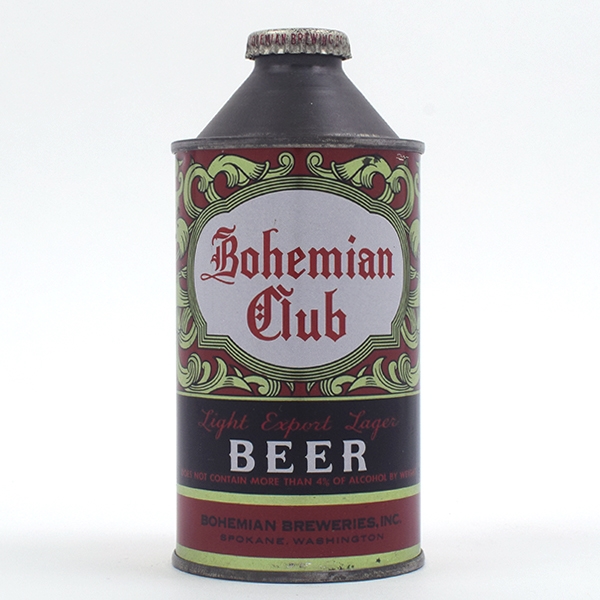 Bohemian Club Beer Cone Top SPOKANE NON-IRTP 154-8