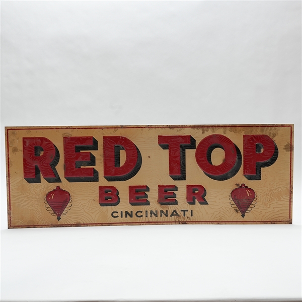 Red Top Beer Embossed Tin Sign NO BREWERY LISTED
