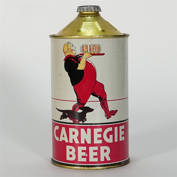 Carnegie Beer Quart Cone Top CLEAN RARE 205-9