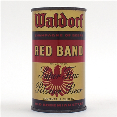 Waldorf Red Band Beer Opening Instruction Flat Top 144-4