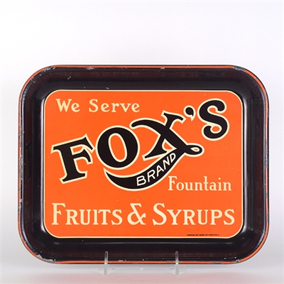 Foxs Brand Fountain Syrups 1930s Serving Tray