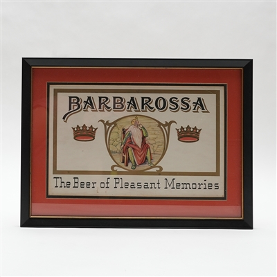 Barbarossa Beer of Pleasant Memories Paper Sign