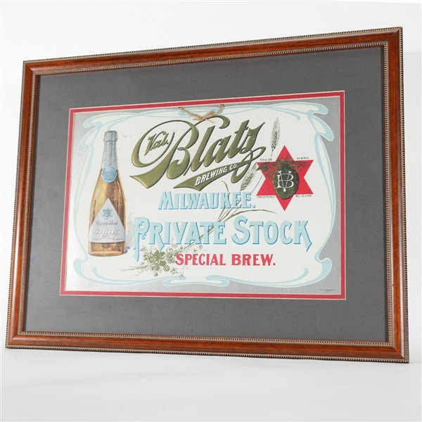 Blatz Private Stock Special Brew Pre-prohibition EMBOSSED Litho FABULOUS