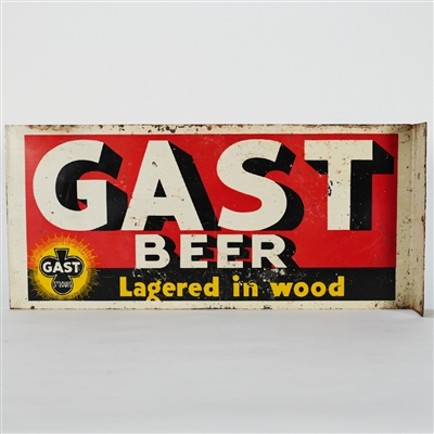 Gast Beer Lagered in Wood Tin Flange Sign St. Louis