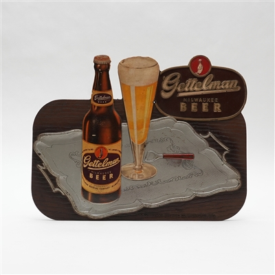 Gettelman Beer Composite and Paper 3D Sign SCARCE