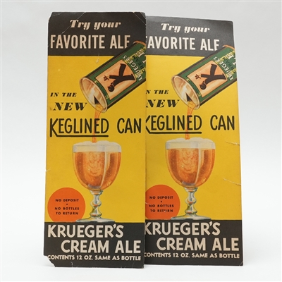 Krueger New Keglined Can Promotional BALDY Advertising Signs