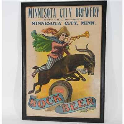 Minnesota City Brewery Bock Beer Pre-proh Chromolithograph