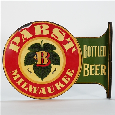 Pabst Milwaukee Bottled Beer Tin Advertising Flange Sign