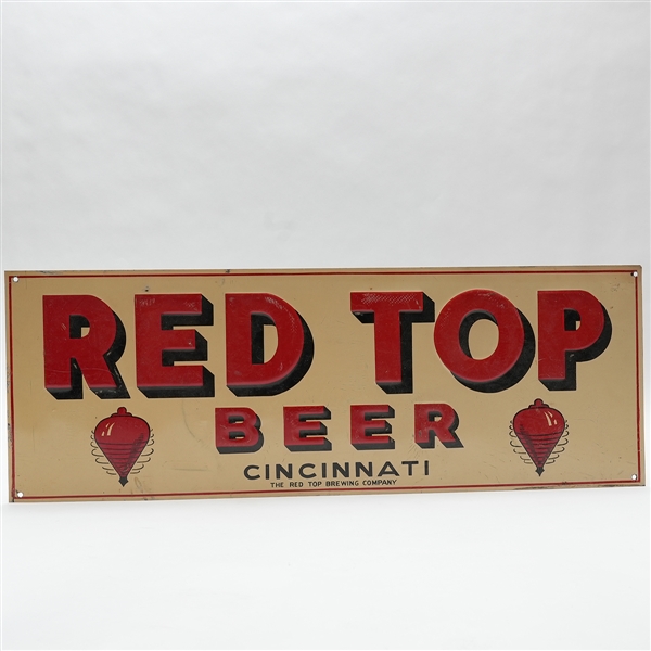 Red Top Beer Embossed Tin Sign BREWERY LISTED
