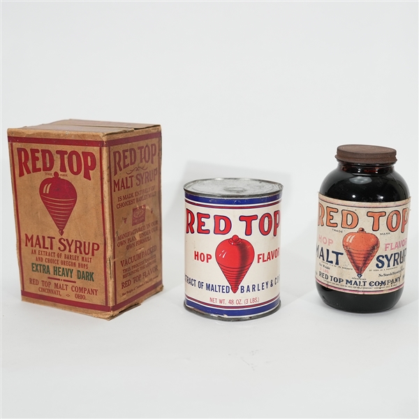 Red Top Malt Syrup Can Jar and Box