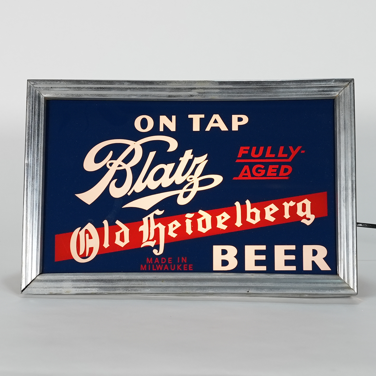 Lot Detail - Blatz Old Heidelberg Beer ON TAP Illuminated Back Bar Sign