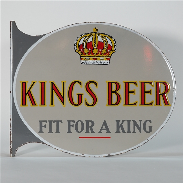 Kings Beer Fit For A King Porcelain Flange Sign 