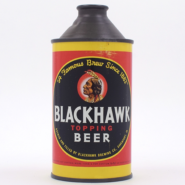 Blackhawk Beer Can-shaped glass Davenport