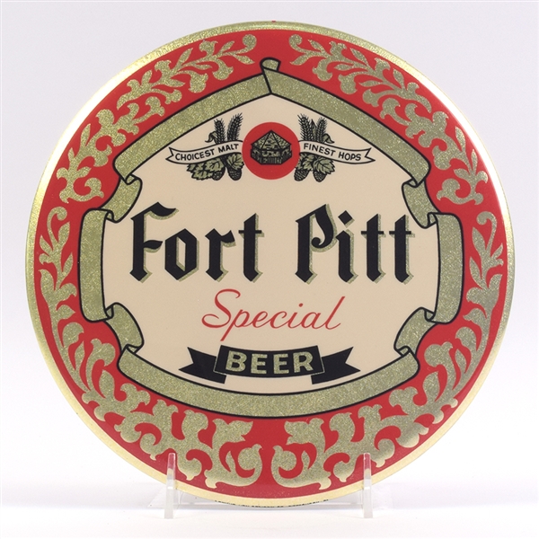 Fort Pitt Beer 1950s Button Sign LARGE