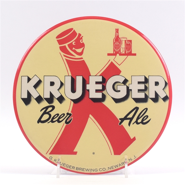 Krueger Beer Ale 1950s Button Sign