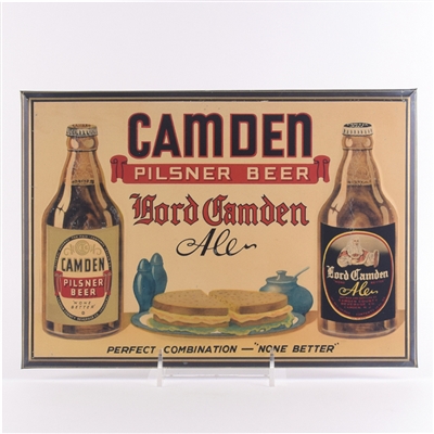 Camden Pilsener Lord Camden Ale 1930s TOC Sign SHARP
