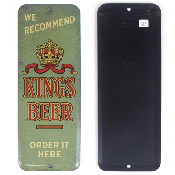 Kings Beer Small 1930s Tin Sign