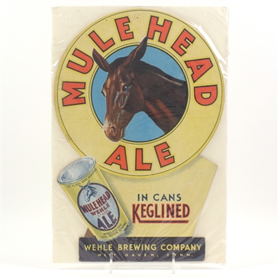 Mule Head Ale Wehle 1930s Die Cut Cardboard Easel Sign