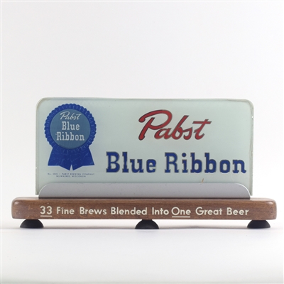 Pabst Blue Ribbon Back Bar Reverse Painted Glass Sign