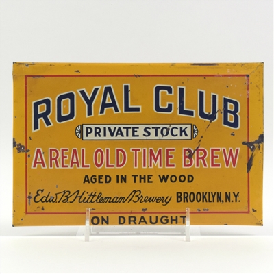 Royal Club Hittelman Brewery 1930s Tin-Over-Cardboard Sign
