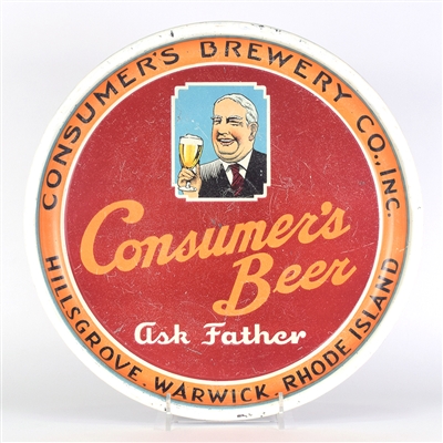 Consumers Beer 1930s Ask Father Serving Tray