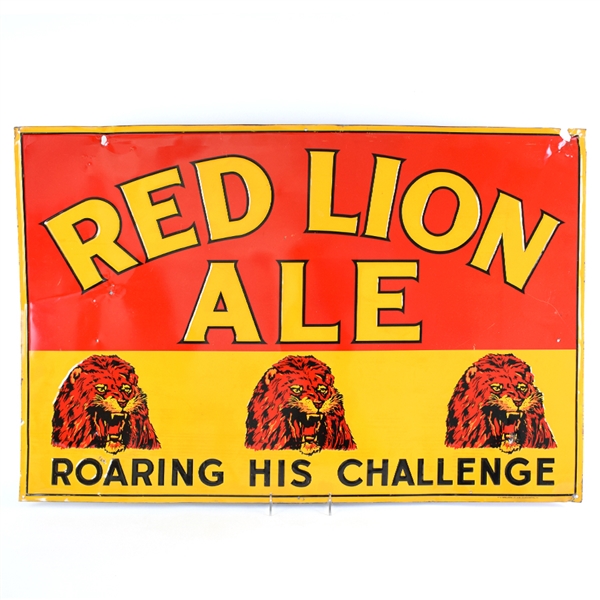 Red Lion Ale 1930s Tin Sign RARE