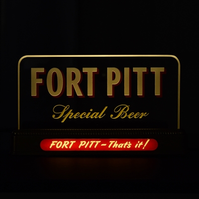 Fort Pitt Special Beer 1940s Reverse Painted Illuminated Sign