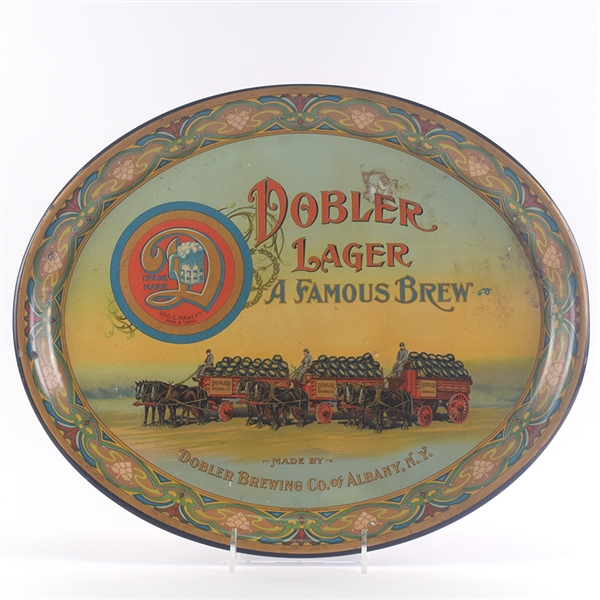 Dobler Beer Pre-Prohibition Oval Serving Tray