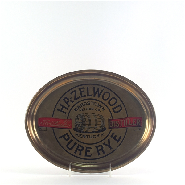 Hazelwood Pure Rye Pre-Prohibition Brass Serving Tray SCARCE