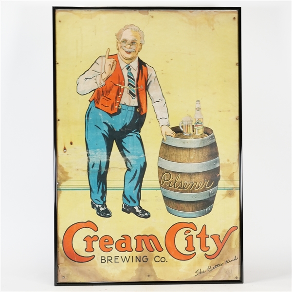 Cream City Better Kind Pilsner Man Barrel Sign