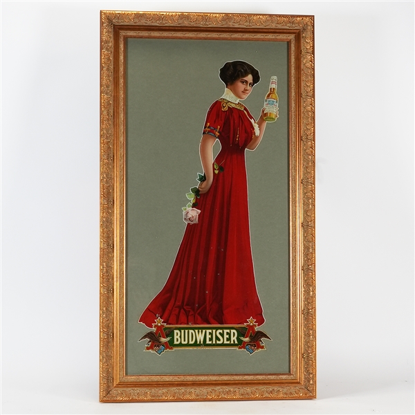 Anheuser Busch Budweiser Girl in Red Dress Sign