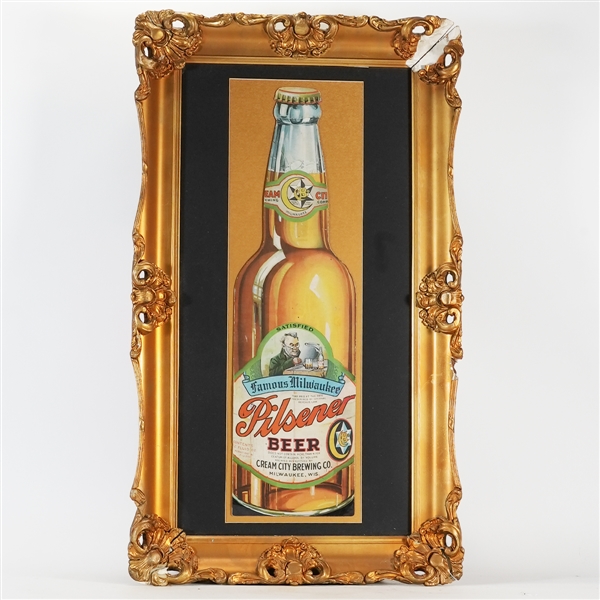 Cream City Famous Milwaukee Pilsener Beer Bottle Sign