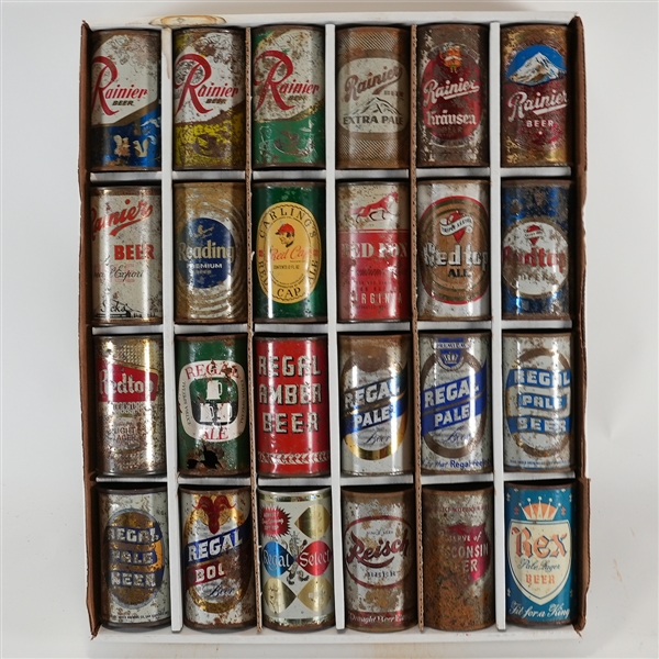 24 Flat Top Beer Cans Lot 4