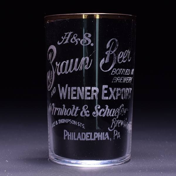 H and S Braun Beer Pre-Prohibition Etched Glass