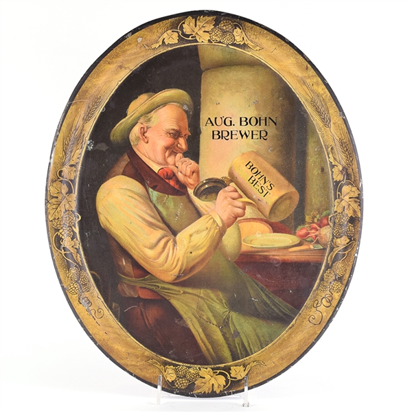 August Bohn Pre-Prohibition Stock Image Serving Tray