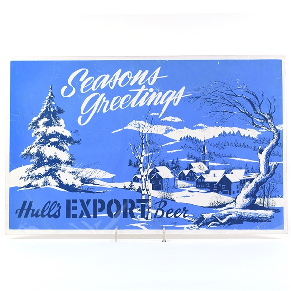 Hulls Export Beer Seasons Greeting Cardboard Sign