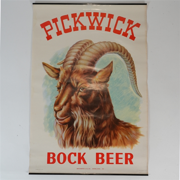 Pickwick Bock Beer Goat Sign SCARCE