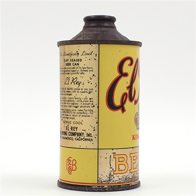 El Rey Beer Cone Top RARE CLEAN NOT OVER 4 PERCENT 161-4