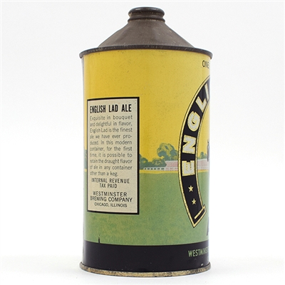 English Lad ALE Quart Cone Top RARE ACTUAL 207-18